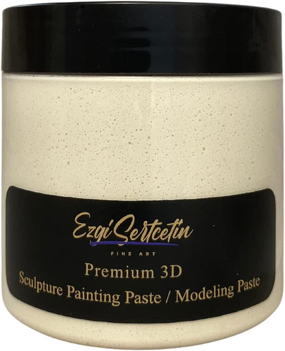 3D Sculpture Painting Paste|Texture Paste|Decorative Plaster|Ready to Use|Unique Colors|Ideal for Artwork|Stencil|Flowers|Texture|Art Relief| 6 oz (Off White)