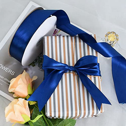 100 Yard Navy Blue Satin Ribbon 1 (300 Foot)