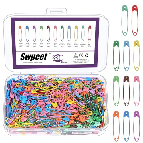 440Pcs 32mm 1.26 Inch Colorful Safety Pins Assortment Kit
