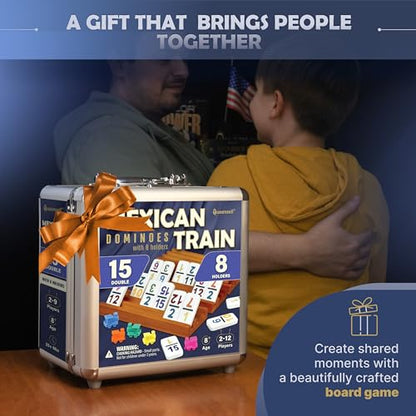 Mexican Train Dominoes Set Double 15 with Numbers
