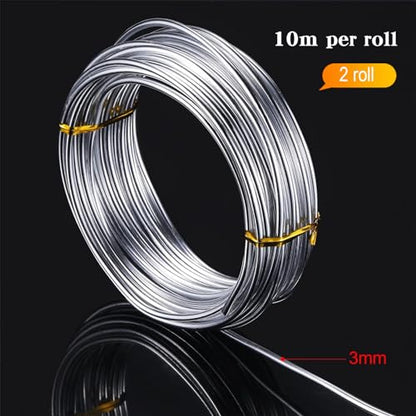 2 Rolls Aluminum Wire for Jewelry Making (131.24 Foot)