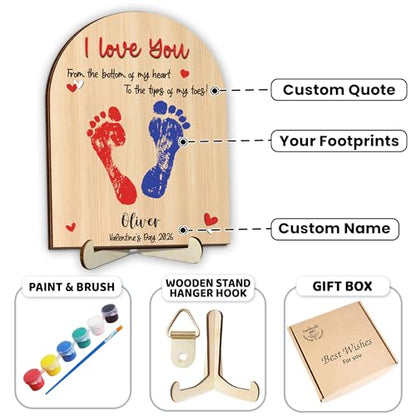 Personalized Handprint Wooden Sign Gift for Baby Showers