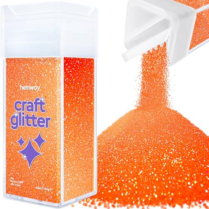 Craft Glitter Shaker Fluorescent Peach Orange 110g Microfine (3.8 Ounce)