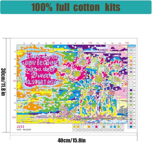 Daisy Stamped Cross Stitch Kits for Beginners Adults