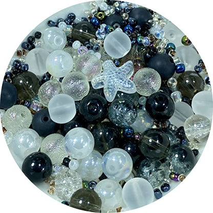 Assorted Glass Resin Beads Multi Size Colors Smooth Cracked Gravel Millet Spacer Beads for Bracelets Necklace Earring DIY Jewelry Making Craft