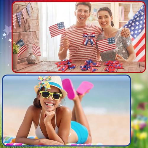 12 Rolls Summer Wired Edge Ribbon for Wreaths (12 Count)