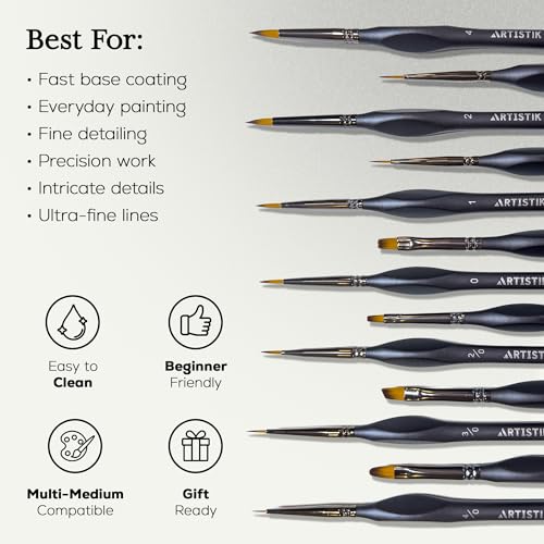 Miniature Paint Brushes Set of 13