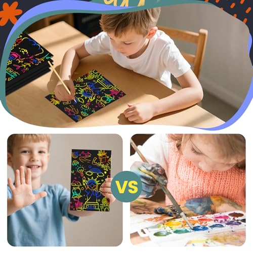 Rainbow Scratch Art Paper Crafts120pcs