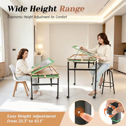 Puzzle Table Adjustable Height & Tilt with Drawers for 1500Pcs