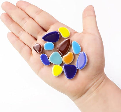454g (1 LB) Mosaic Ceramic Tiles for Crafts Bulk Mini Pebbles Mosaic Making Supplies, Small Mosaic Tile Broken Tiles for Crafts Kit Adult Mosaics Craft Kits Coffee Mix (OP104)
