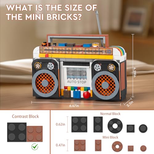 Retro Radio Classic Series Building Blocks Set (554 Count)