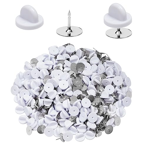 400pcs PVC Rubber Butterfly Clutch Pins Tie Tacks Blank for Uniform Badges Backing Holder Clasp Lapel Enamel Pins (400 Count)