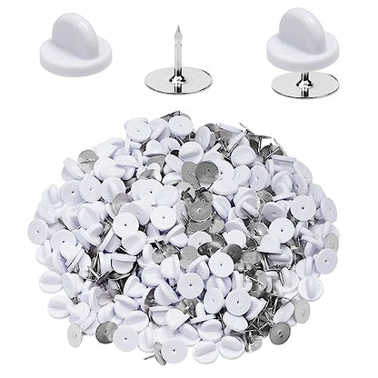 400pcs PVC Rubber Butterfly Clutch Pins Tie Tacks Blank for Uniform Badges Backing Holder Clasp Lapel Enamel Pins (400 Count)