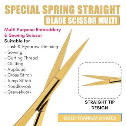 Cross Edge 5 Inch Straight Tip Spring Scissors