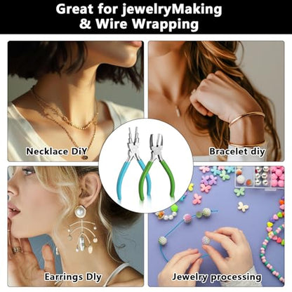 2 Pieces 6 in 1 Jewelry Pliers Jewelry Making Tool