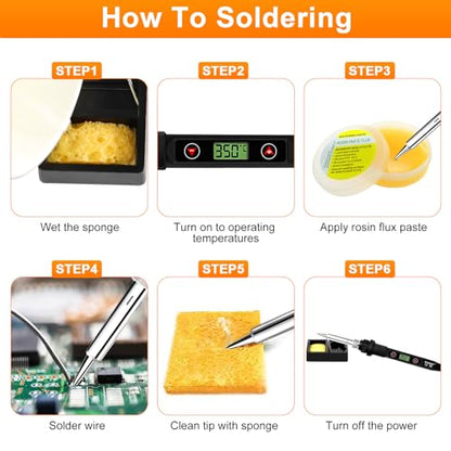 80W LCD Soldering Iron Kit Adjustable Temp 180