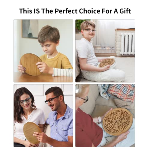 Round Wooden Labyrinth Board Game