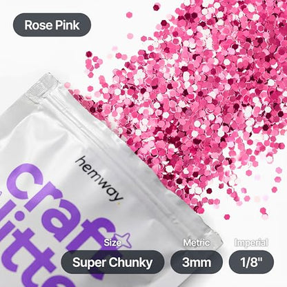 Craft Glitter Rose Pink 100g Super Chunky Glitter (100 grams)