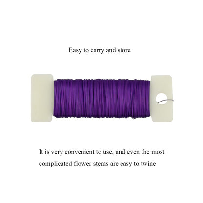 HAHIYO 26Gauge Purple Metal Floral Wire - 1 Roll, 38 Yards (115 Feet) - Flexible Paddle Wire for Craft, Christmas Wreath, Flower Arrangement, Bouquet Wrapping, Wedding, DIY