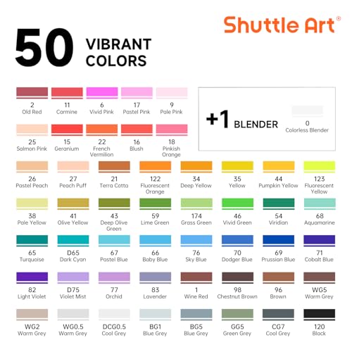 51 Colors Alcohol Markers (51 Count)