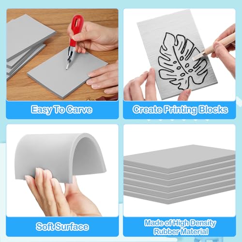 50 Pack Rubber Carving Blocks 4 x 6 Inch (50 Count)