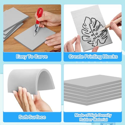 50 Pack Rubber Carving Blocks 4 x 6 Inch (50 Count)