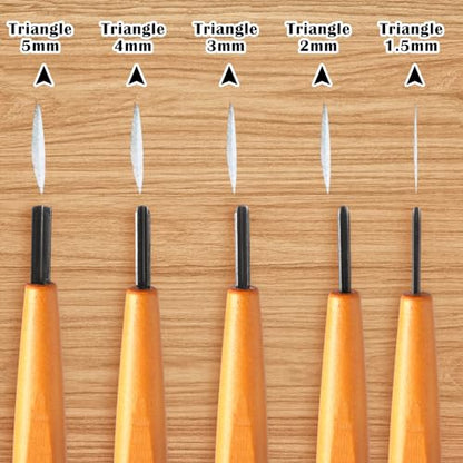 5 Pcs Linoleum Carving Tool Set Wood Handle Linocut (5 Count)