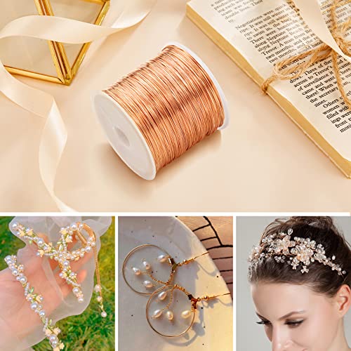 328FT 28 Gauge Craft Wire Jewelry Wire Copper Metal Wire for Jewelry Making