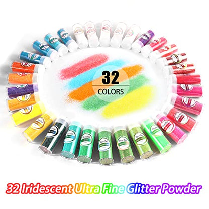 32 Colors Iridescent Glitter Set (31.6055 Ounce)