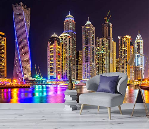 Mural Wallpaper Large City Night View (110.1 Sq Ft)