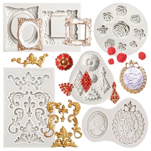 Vintage Frame Fondant Silicone Molds