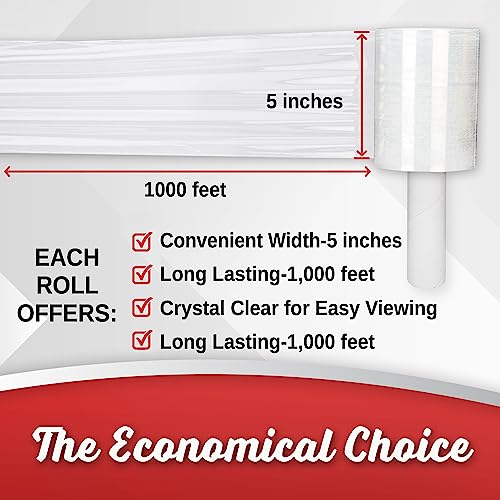 Mini Stretch Wrap 8 Pack 5 Inch 1000 Ft 80 Gauge Shrink Wrap