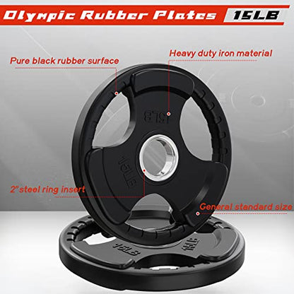 Olympic Rubber Grip Weight Plates (2 Count)