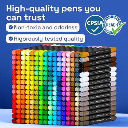 240 Dual Tip Acrylic Paint Marker Pens for Drawing (240 Count)