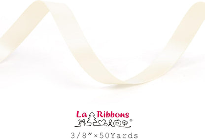 LaRibbons 3/8 Inch 50 Yard Double Faced Satin Ribbon,Ivory Small Satin Craft Fabric Ribbon for Gift Wrapping Floral Bouquets Wedding Party Decoration - Crafty Corner