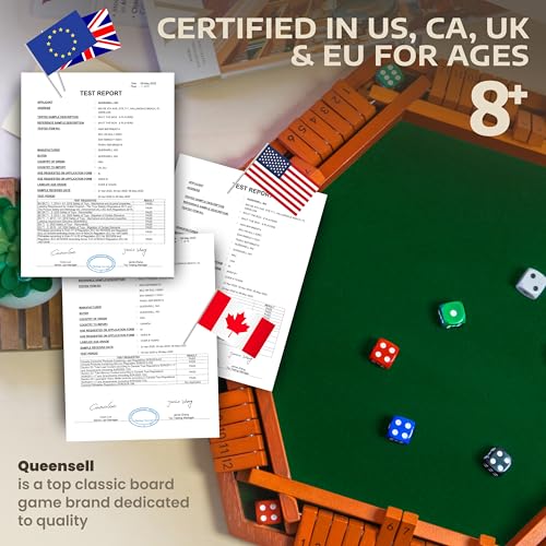 Shut The Box Game Wooden Board for 1