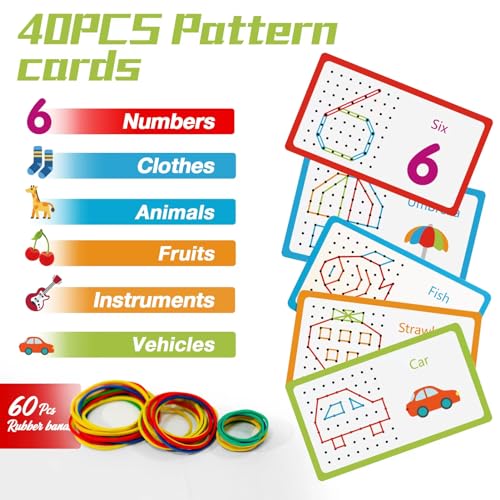2Pack Wooden Geoboard Montessori Toys (2 Count)