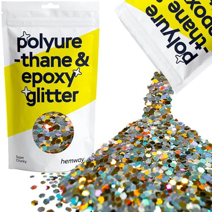 Resin Glitter Gold Silver Holographic 100g Super Chunky (3.5 Ounce)