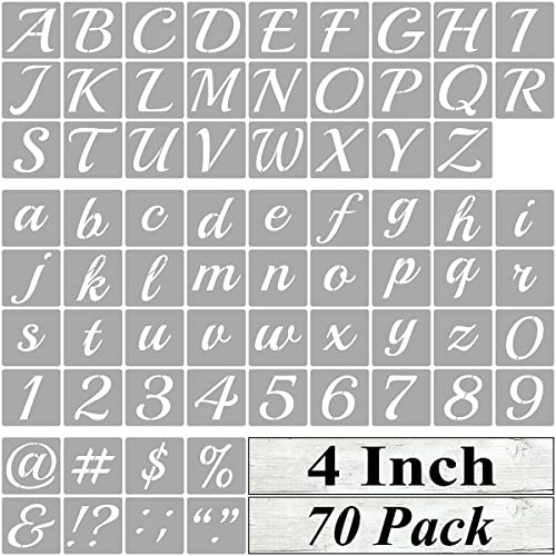 4 Inch Alphabet Letter Stencils for Painting (70 Count)