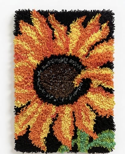 Sunflower Latch Hook Rug Kit for Adults Beginners