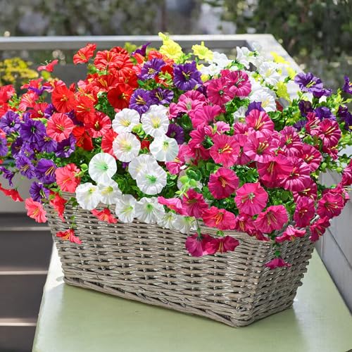 Artificial Flowers Fake Plants for Outdoors Decoration (12 Count)