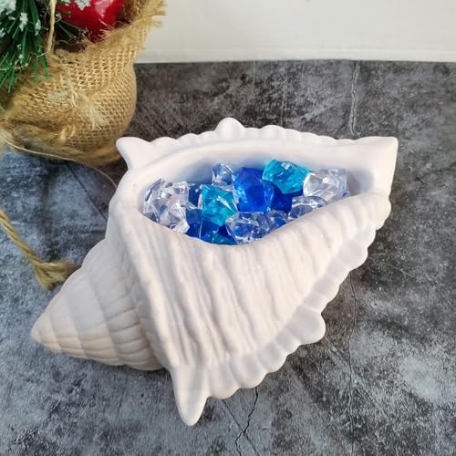 Large Conch Silicone Mold Unique Conch Shaped Tray Resin Concrete Mold 3D Candle Vessels Trinket Holder Container Epoxy Molds Marine Shell Storage Tray Casting Clay Craft Mould DIY Home Decor