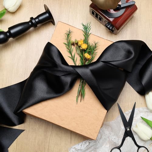 Black Satin Ribbon 3 Inch x 10 Yards Double Faced