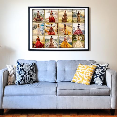 Beautiful Dresses from Around The World 500 Pieces Very Large Pieces Jigsaw Puzzle for 13+ Adults & Seniors. Elegant Dresses Vibrant Colors