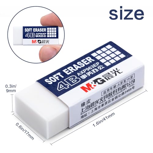 24 Pack White Erasers Bulk (24 Count)
