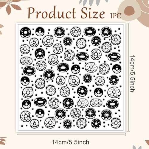 Donuts Pattern Polymer Clay Texture Sheet Polka Dots Pattern Silicone Texture Mat for Polymer Clay Making Earrings Jewelry DIY Crafts 5.5 × 5.5 Inch