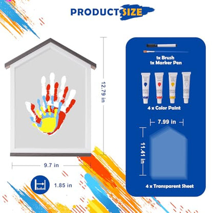 Exclusive House Shaped Family Handprint Kit; Unique DIY Keepsake