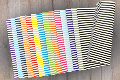 Metallic Silver Pin Stripe Print Gift Wrap Tissue Paper Size (100 Count)