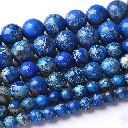 32PCS 12MM Lapis Blue Beads Stone Beads Energy Healing Beads for DIY Jewelry Bracelet Necklace Making for Jewelry Making 15Inch
