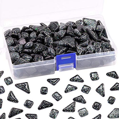 1 Pound Black Shine Crystal Series Mosaic Tiles Assortment Kit (15.87 Ounce)